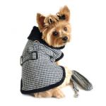 Dogstooth fur lined coat Pink or Black